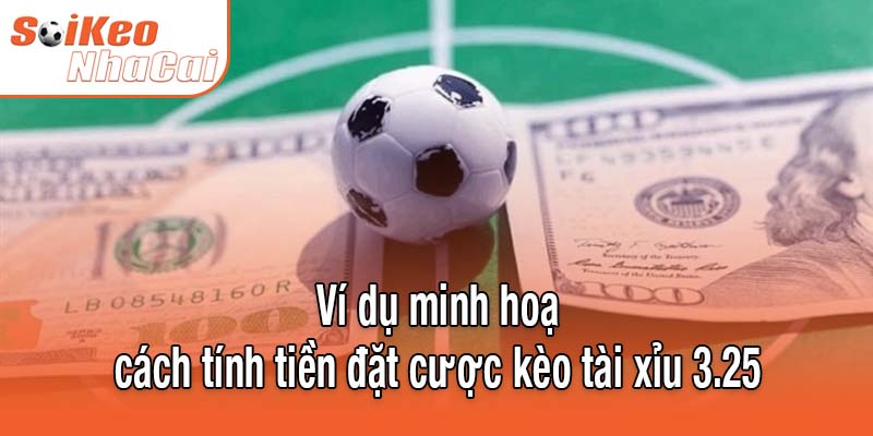 Ví dụ minh hoạ cách tính tiền đặt cược kèo tài xỉu 3.25