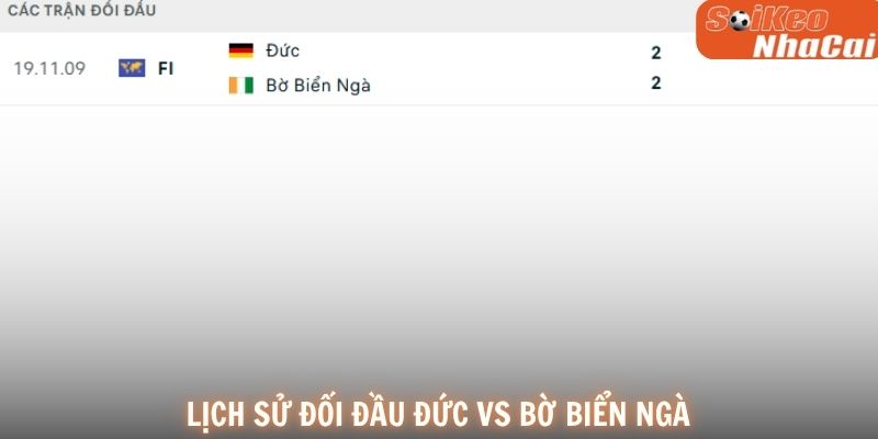 Lịch sử đối đầu Đức vs Bờ Biển Ngà