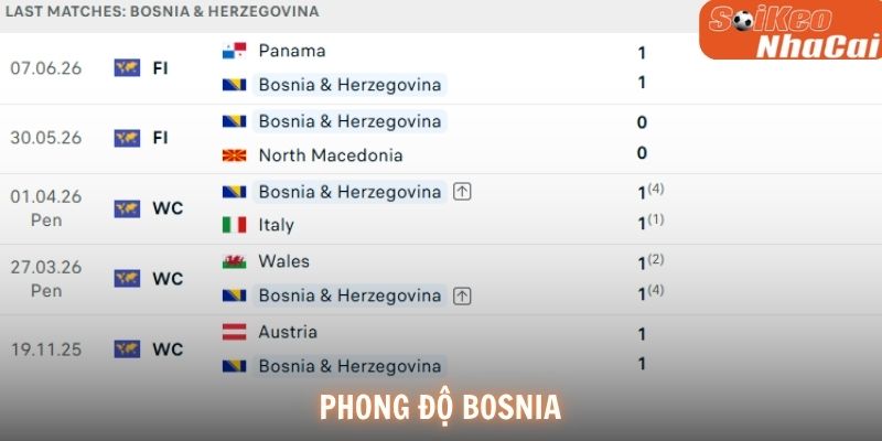 Bosnia sở hữu chuỗi trận bất bại ấn tượng trước giải đấu