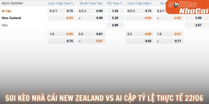 Soi kèo nhà cái New Zealand vs Ai Cập 22/06 tỷ lệ thực tế