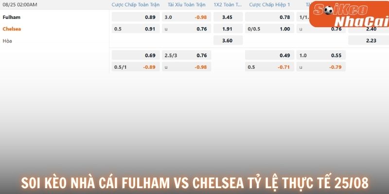 Soi kèo nhà cái Fulham vs Chelsea 25/08